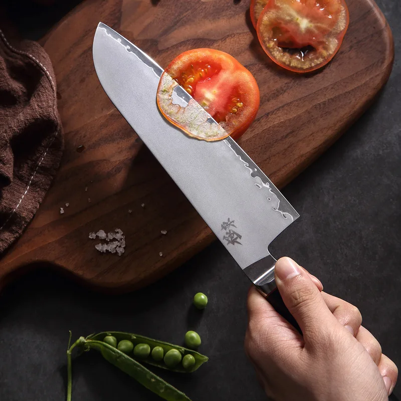7 بوصة سكين Santoku 3 طبقات يرتدون الصلب AUS-10 شفرة الشيف الساطور اللحوم تقطيع الخضروات سكاكين المطبخ اليابانية أدوات الطبخ