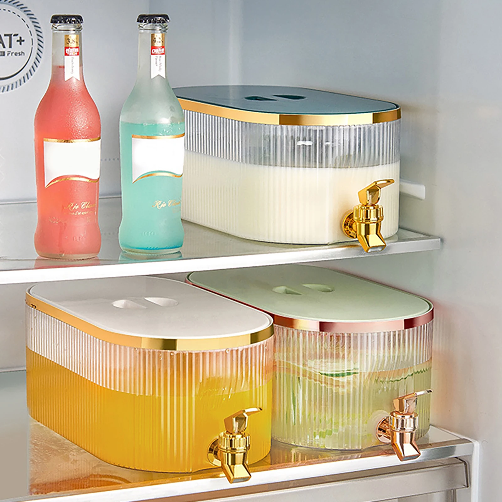 

5.3L Fridge Lemonade Juice Bucket Leakproof Transparent Drinkware for Home Party