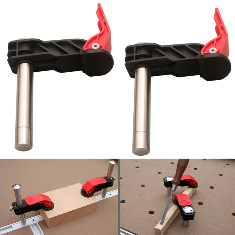 Woodworking Desktop Quick Acting Mantenha Pressionada a Braçadeira Clipe Fixo Rápido para Bancos de Madeira 19 mm 20 mm Hole 30 tipo Track Pcs