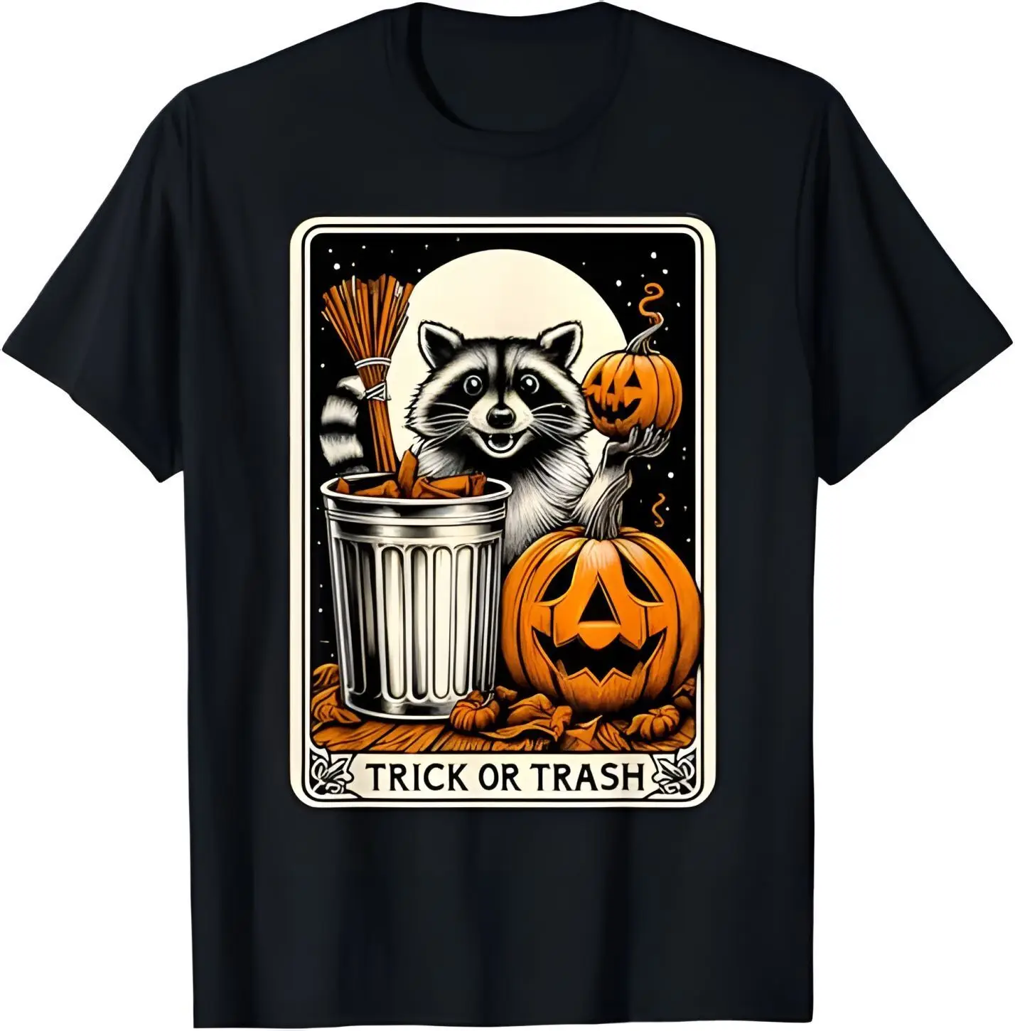 Trick Or Trash Raccoon Halloween T-Shirt