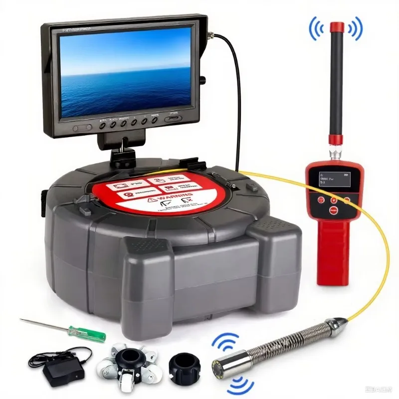 

[2026]Sewer 512Hz Locator Self-leveling Meter Count 9inch HD Screen Factory Wholesale Industrial Pipe Video Endo