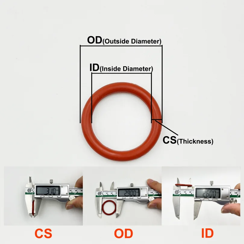 Red Silicone O Rings 250-100Pcs O-Rings Red Silicone VMQ Seal Sealing O-Rings Silicon Washer Rubber O-Ring Assortment Kit Set