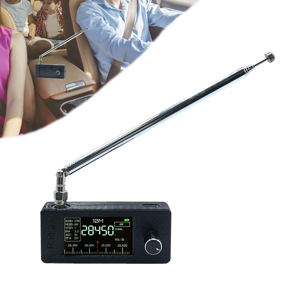 SI4732 0.5-108mhz Portable Radio 1.9inch IPS Screen Pocket Mini Radio with Telescopic Antenna All Band Radio Receiver