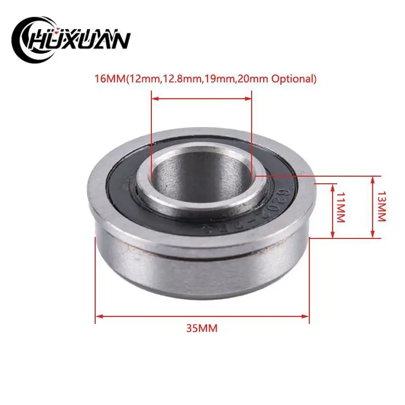 Bearing F6202 F6202RS F6202-16-2RS 13x35x11MM Flange ABEC-1 Miniature Deep Groove Garden Trolley Ball Sealed Wheelbarrow Bearing