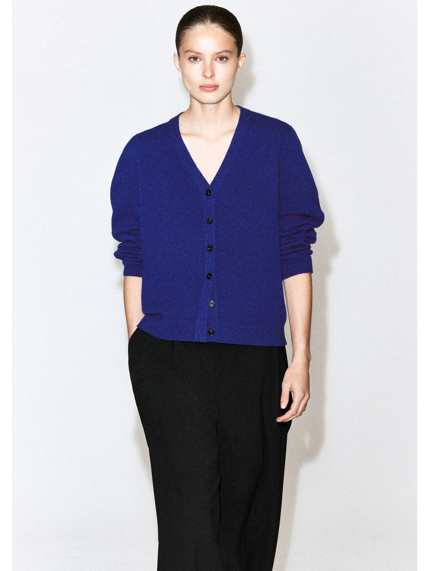 Autumn New Women's Standard Fit V-Neck Long Sleeve Single Button Ribbed  Open Cardigan Outerwear Simple Casual Polyester ...