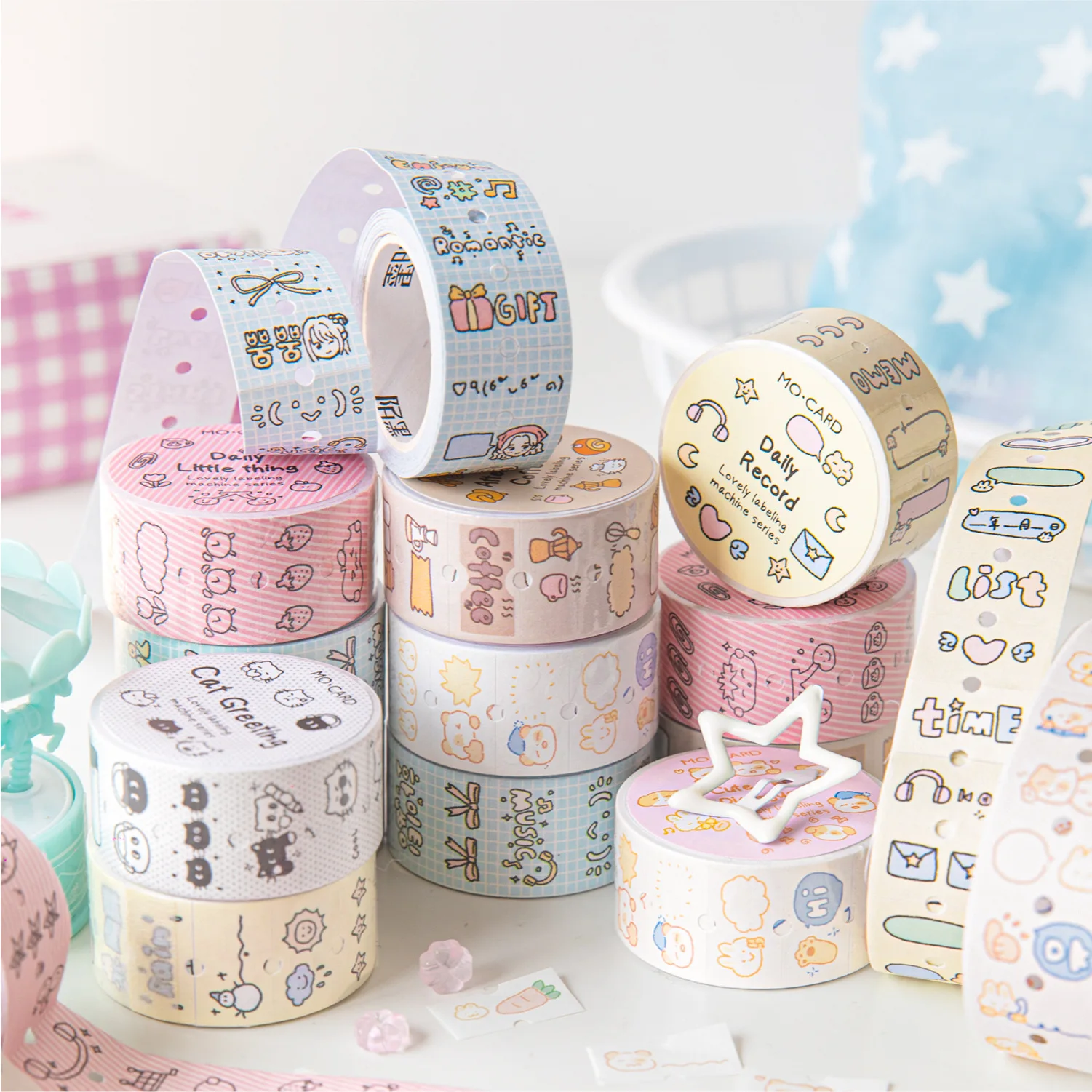 Cute Writable Washi Tapes Kawaii Sticker Tapes for scrapbook Decoration DIY Arts Diy Crafts Album Journal Planner Decal Sticker