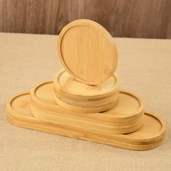 Solid Wood Food Rectangle Tray Dessert Plate Wood Round Plant Pallet Bathroom Kitchen Shampoo Tray Snacks Tea Pallet Bread Board