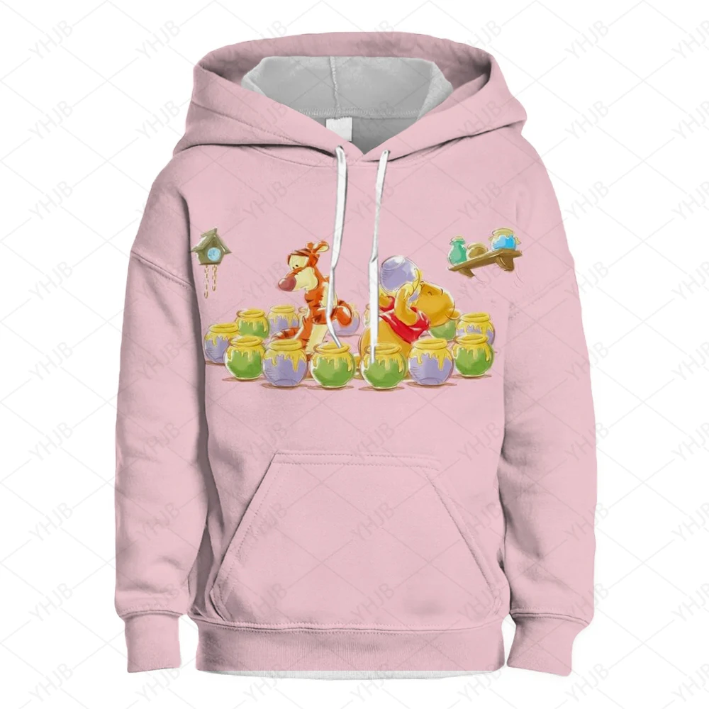 Disney children Sweatshirts Miniso Winnie the Pooh Pattern Hoodie Cheap Y2k Clothes Winter Plus Size Women's Oversized Hoodie To