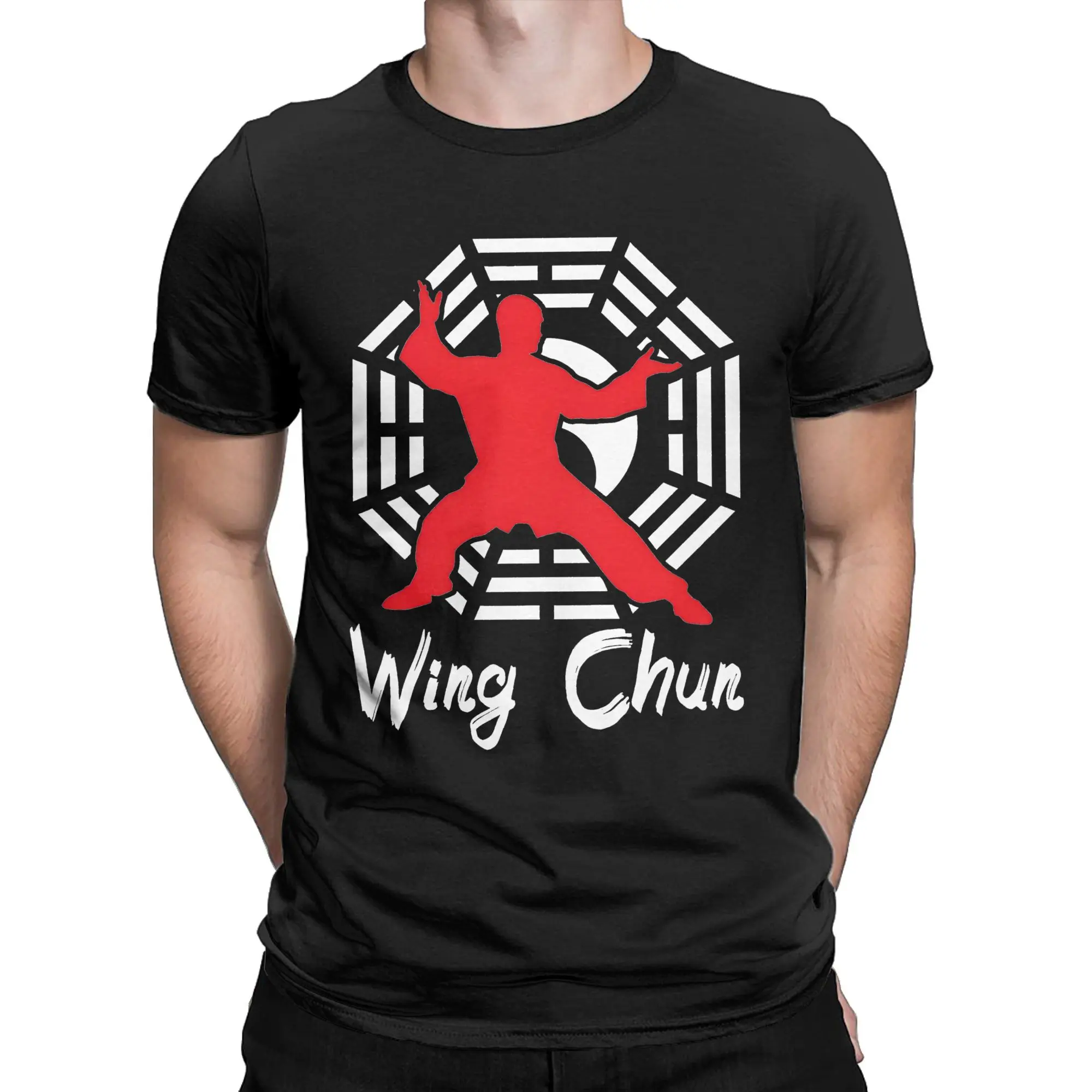 Vintage Wing Chun Master Training T-Shirt for Men Round Neck 100% Cotton T Shirt Chinese Kung Fu Short Sleeve Tee Shirt Printed