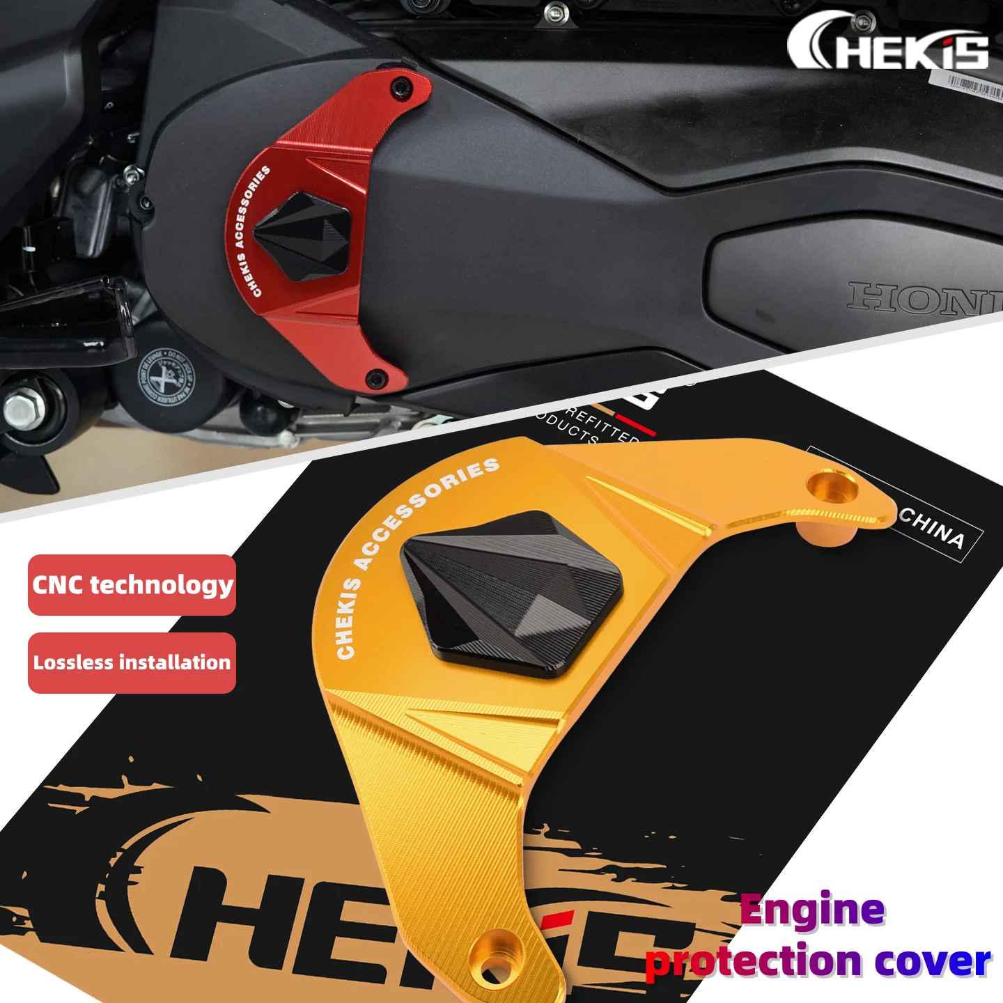 Chekis Is Suitable for Honda Forza350 Nss350 Adv350 Modified Engine Protective Cover, Transmission Anti-Collision Protective Cover, Aluminum Alloy Decorative Cover