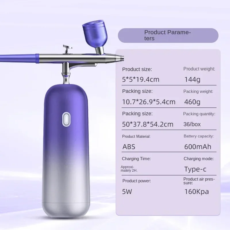 Facial Cleansing, Handheld High-pressure Spray Essence Introduction Beauty Instrument, Hydration and Oxygen Injection Instrument