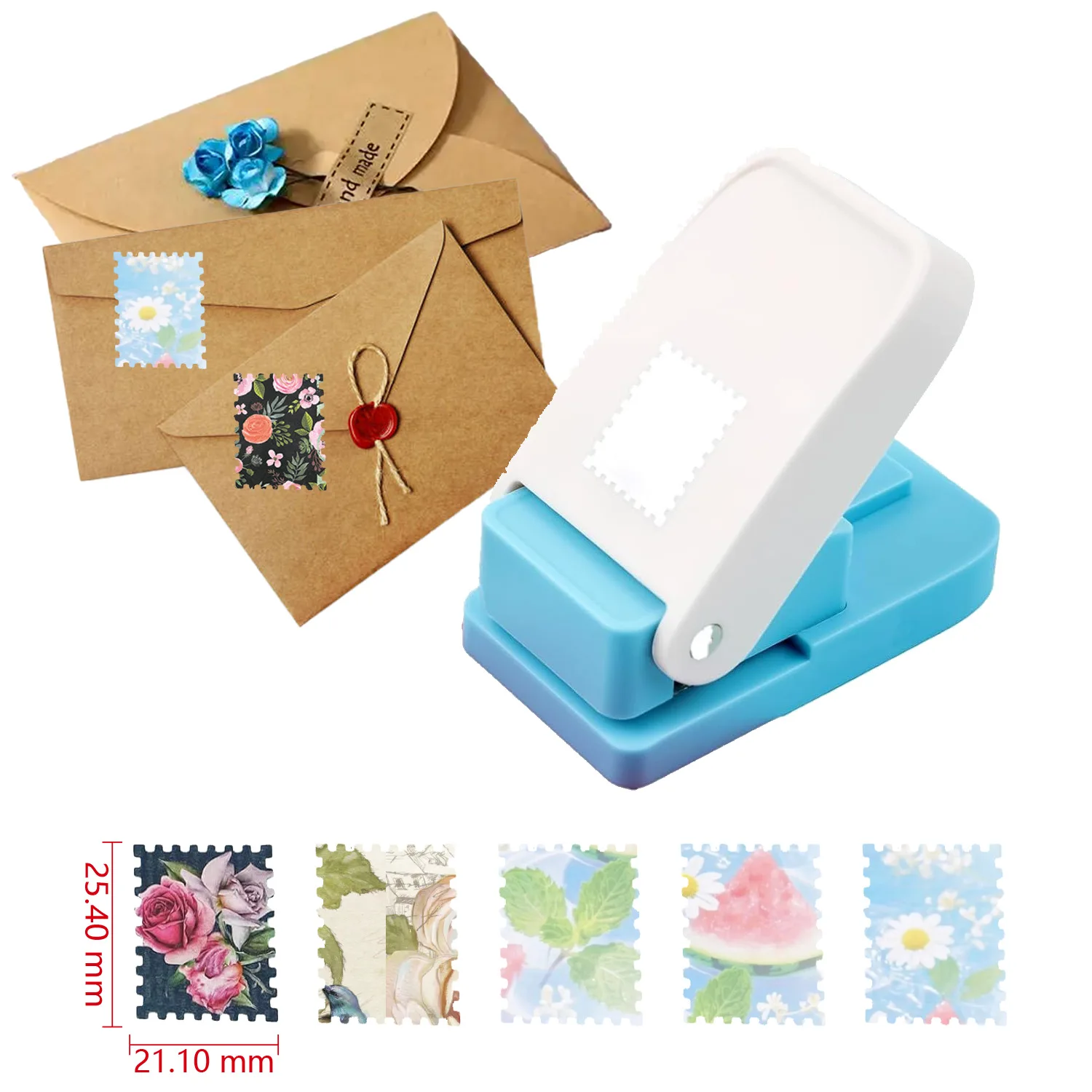 Stamp Shaped Paper Punch, Portable Hole Puncher for Crafts, Scrapbooking Supplies, DIY Card Making & Paper Crafting Tool
