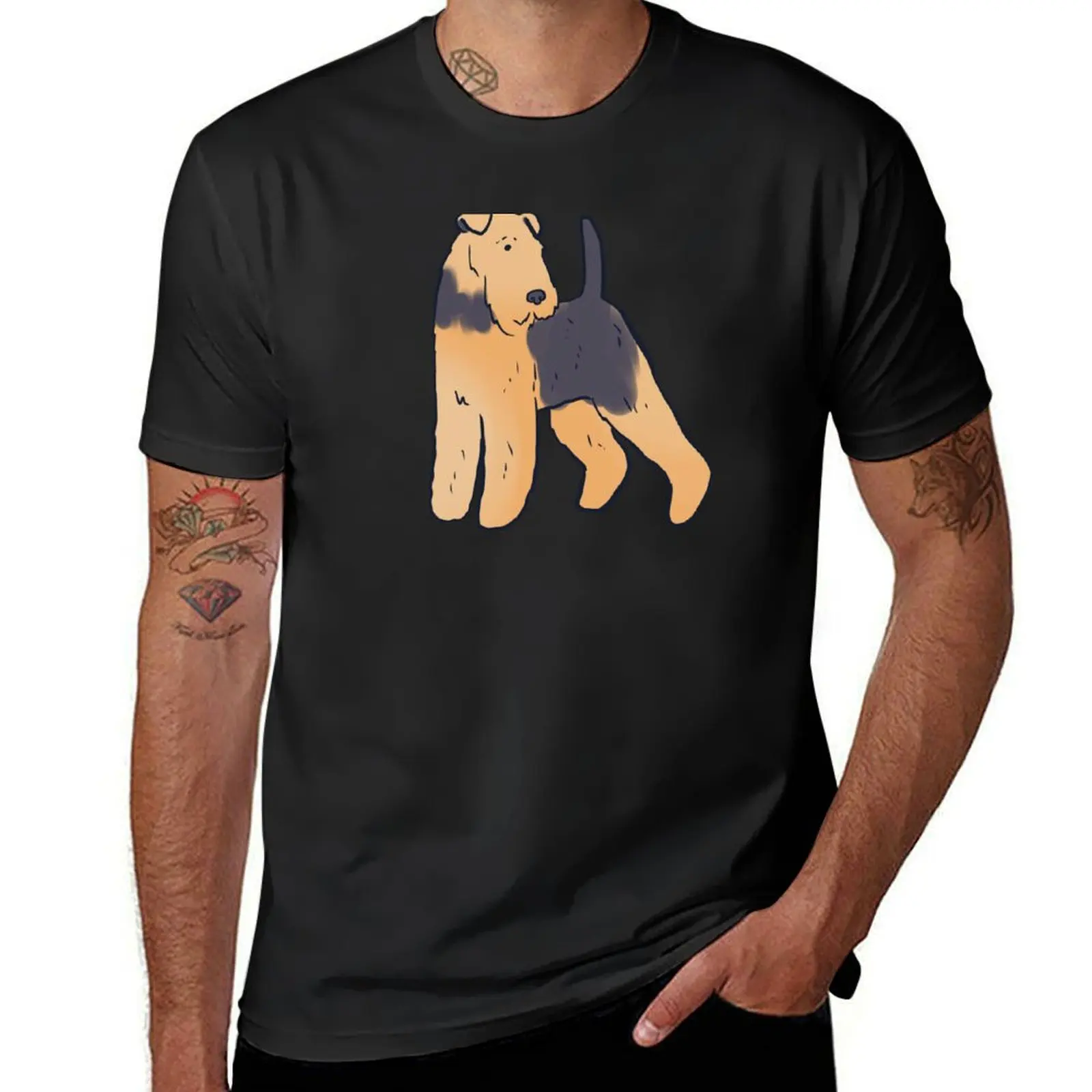 

Cute airedale terrier dog T-shirt blanks Blouse kawaii clothes tees t shirts for men cotton