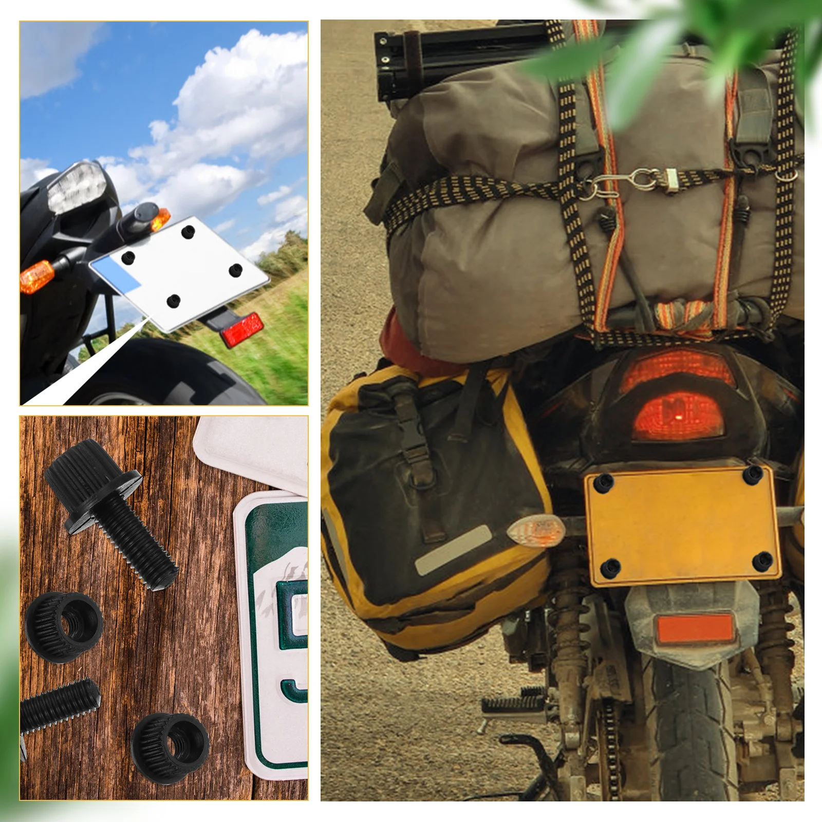 16 قطعة مسامير لوحة ترخيص الدراجة النارية مع مسامير النايلون المكسرات لنماذج التركيب الآمنة الخالية من الموت #6