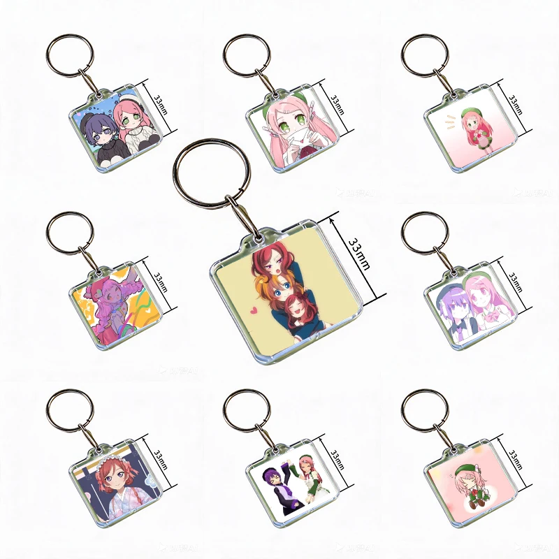 Cute Cartoon Music Anchor Momone Momo Keychain Handmade Hanging for Clothes Backpack Decoration Accessories Gifts with Friends