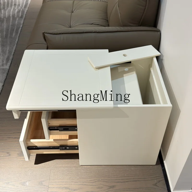 

FG hidden hidden compartment solid wood bedside table household bedroom bedside storage safe integrated