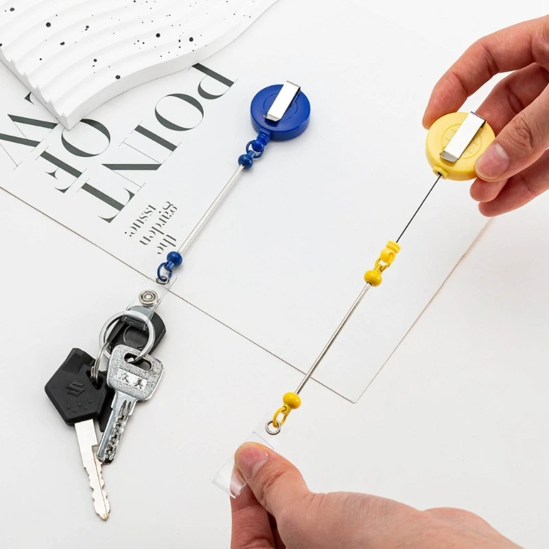 Fashionable Keychain with DIY Beads Metal Easy to Pull Buckles Key Decorations image 3