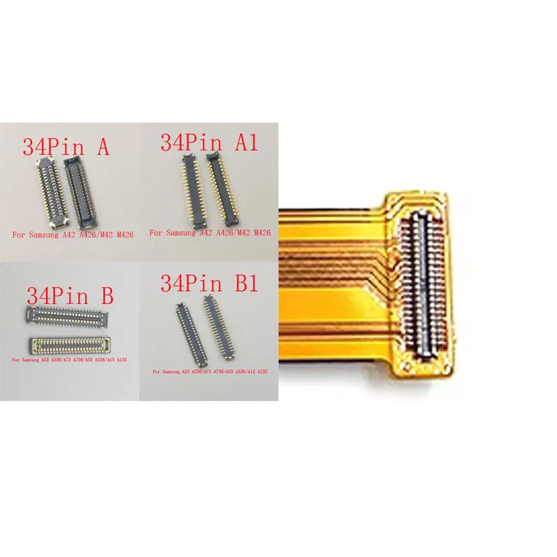 2-100Pcs Lcd Display Plug FPC Usb Charging Connector For Samsung Galaxy A33 A336 A73 A736 A53 A536 A15 A155 A42 A426 M42 78 Pin