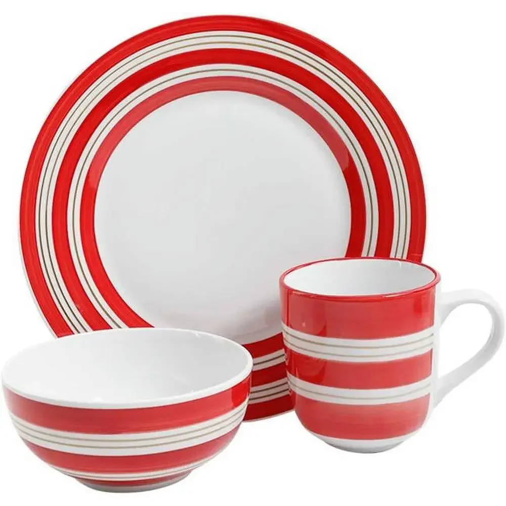 

Colorful Ceramic Dinnerware Set Round Shape Glossy Finish