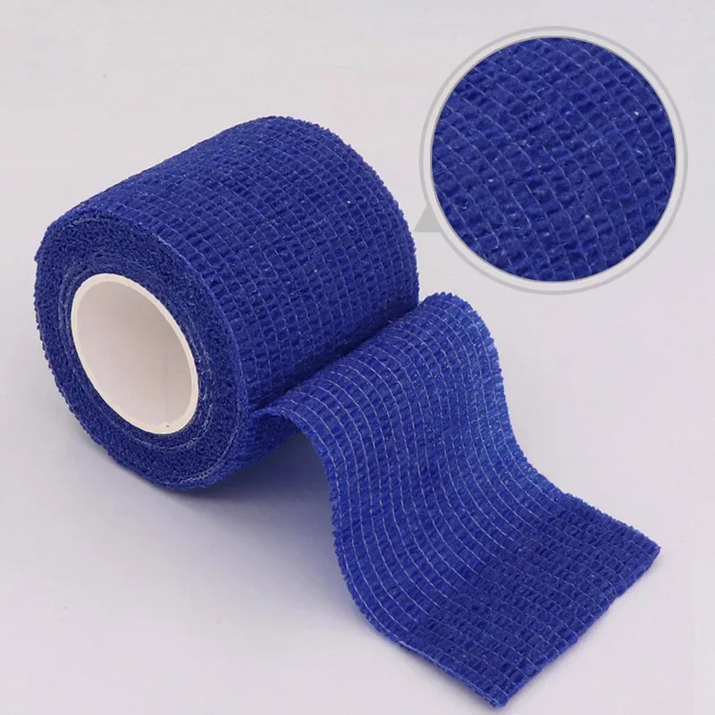 1/6/12/24/32/48pcs Dark Blue Self Adhesive Elastic Bandage Nonwove Wrap Tape for Sports Knee Finger Fixing Finger Tattoo