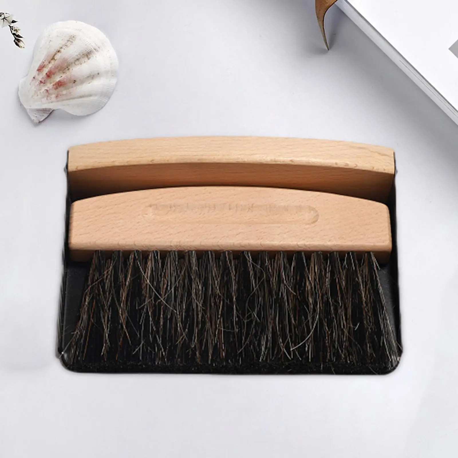 Desktop Broom Dustpan Set Portable Handheld Multipurpose Wood Handle for Furniture Window Sills Craft Classes Snacks Table Dust