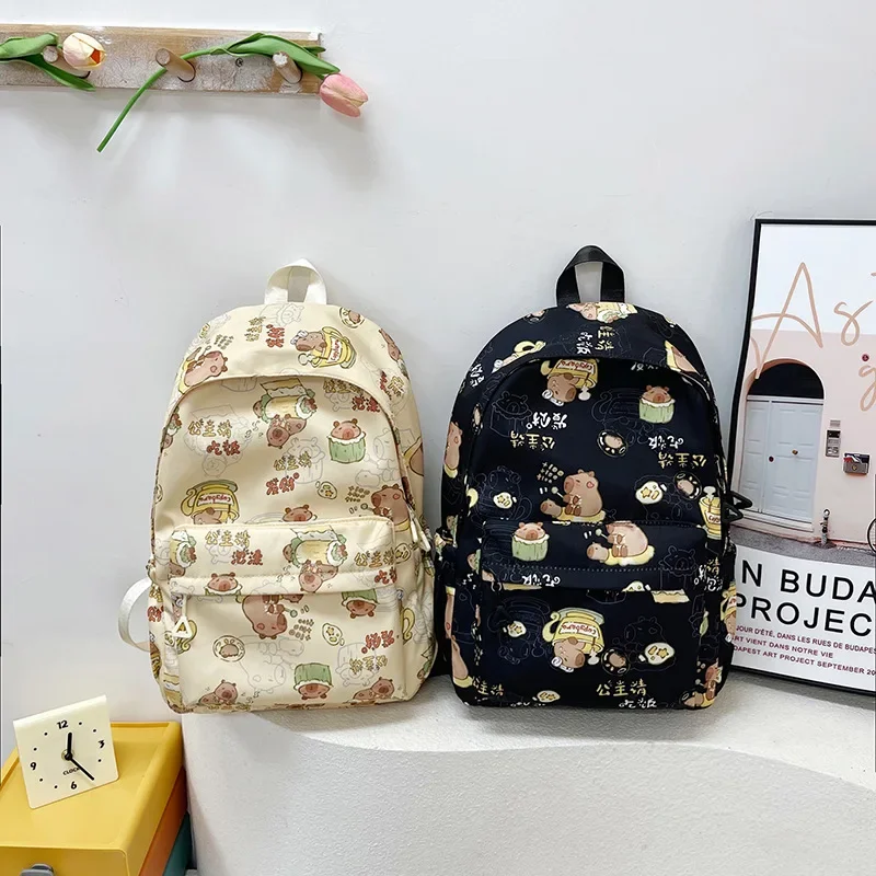 

Kawaii Cartoon Capybara Backpack Funny Large Capacity Capybara School Bag Student Laptop Bag School Backpack for College Student