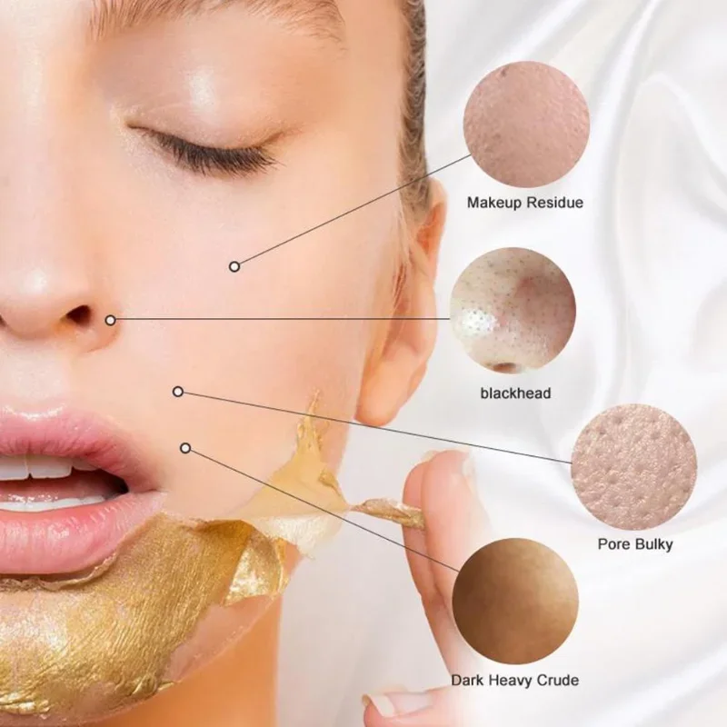 Retinol Snake Venom Peptide Gold Mask for Face Women Clear Pore Tear-Off Smear Mask Faciales Skin Care Products