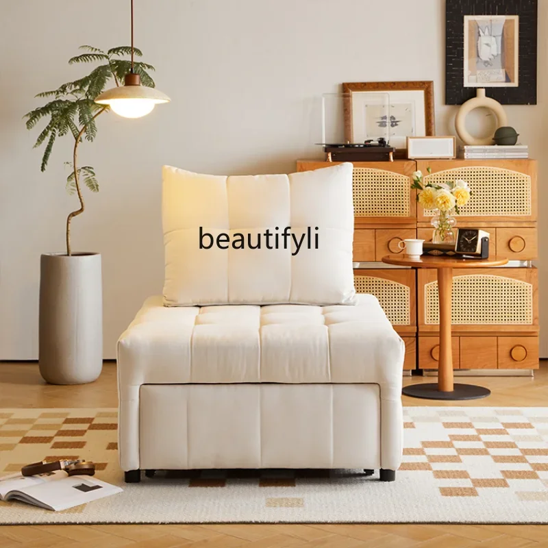 

Cream Style Sofa Bed Small Apartment Foldable Dual-Use Armchair Living Room Study Multifunctional Retractable Sofa