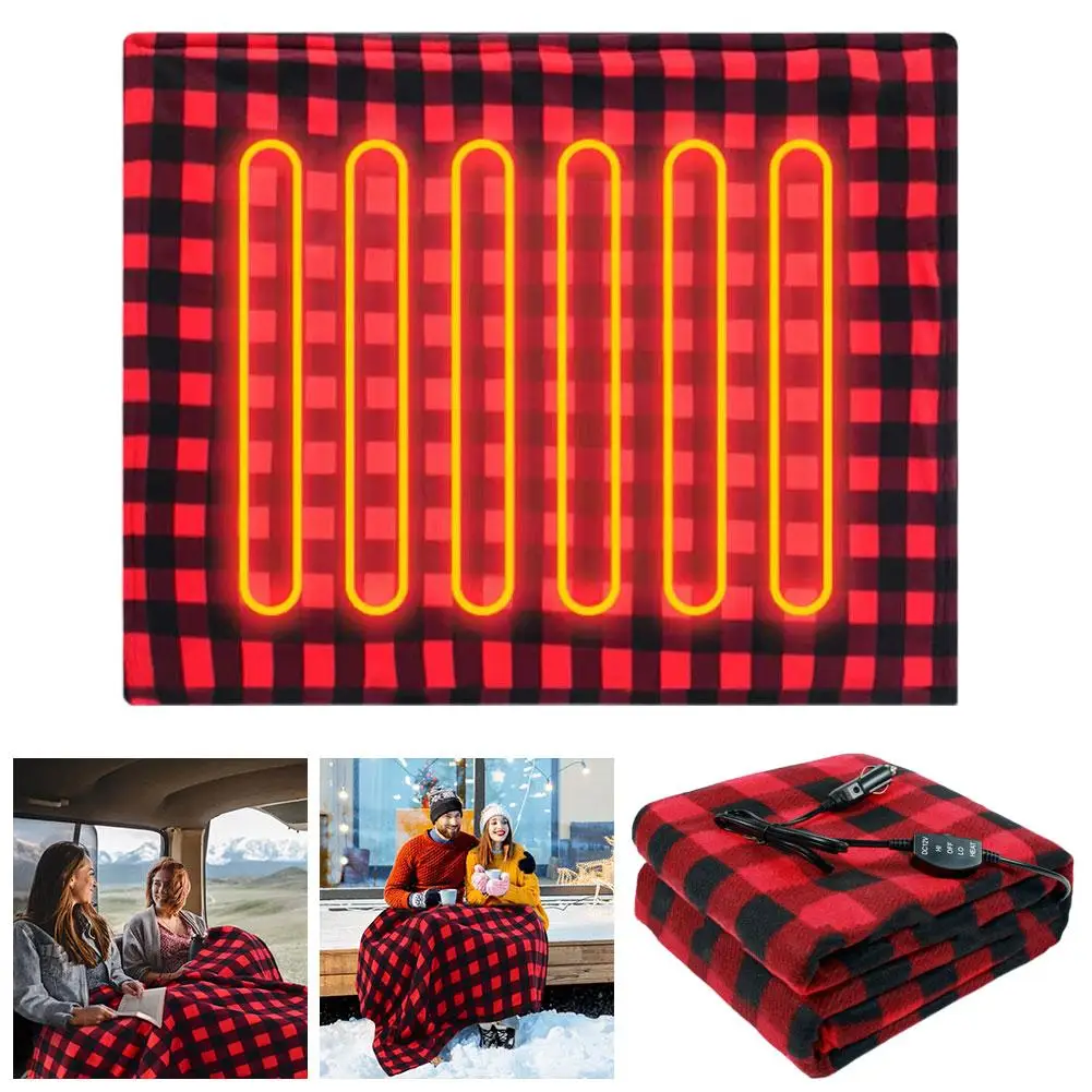 Car Heating Blanket 12V Heating 2 Speed ​​Switchable Car Pad Pad Constant Heating Temperature Heating 145x100CM O7H4