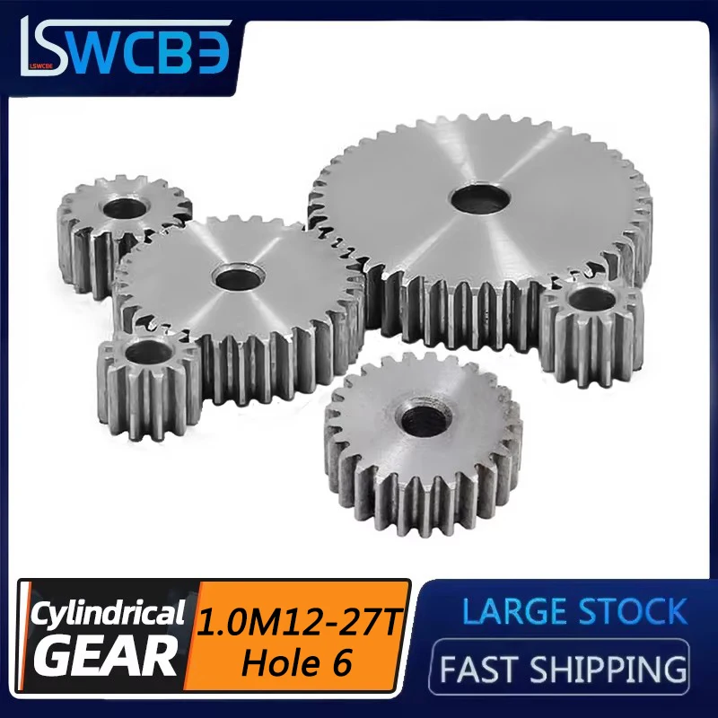 1 Mold Pinion 45# Steel Rack And Pinion Spur Gear Thickness 10mm 12 13 14 15 16-27 Teeth Process Hole 6mm