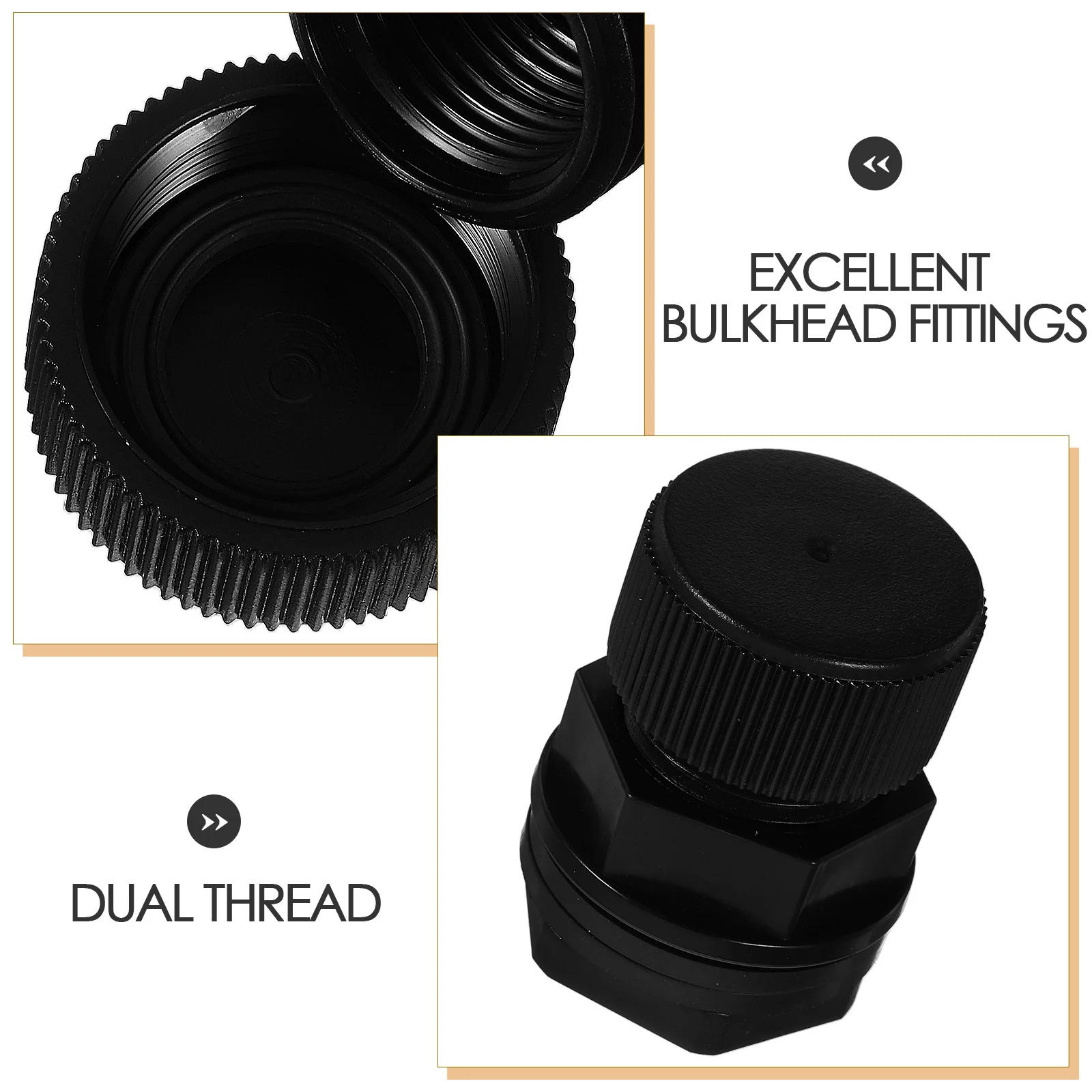 Bulkhead Water Tank Connector 3 4 Thread Dual Threaded PVC Hose Connector Seal Gasket Rain Barrel Aquarium Fitting