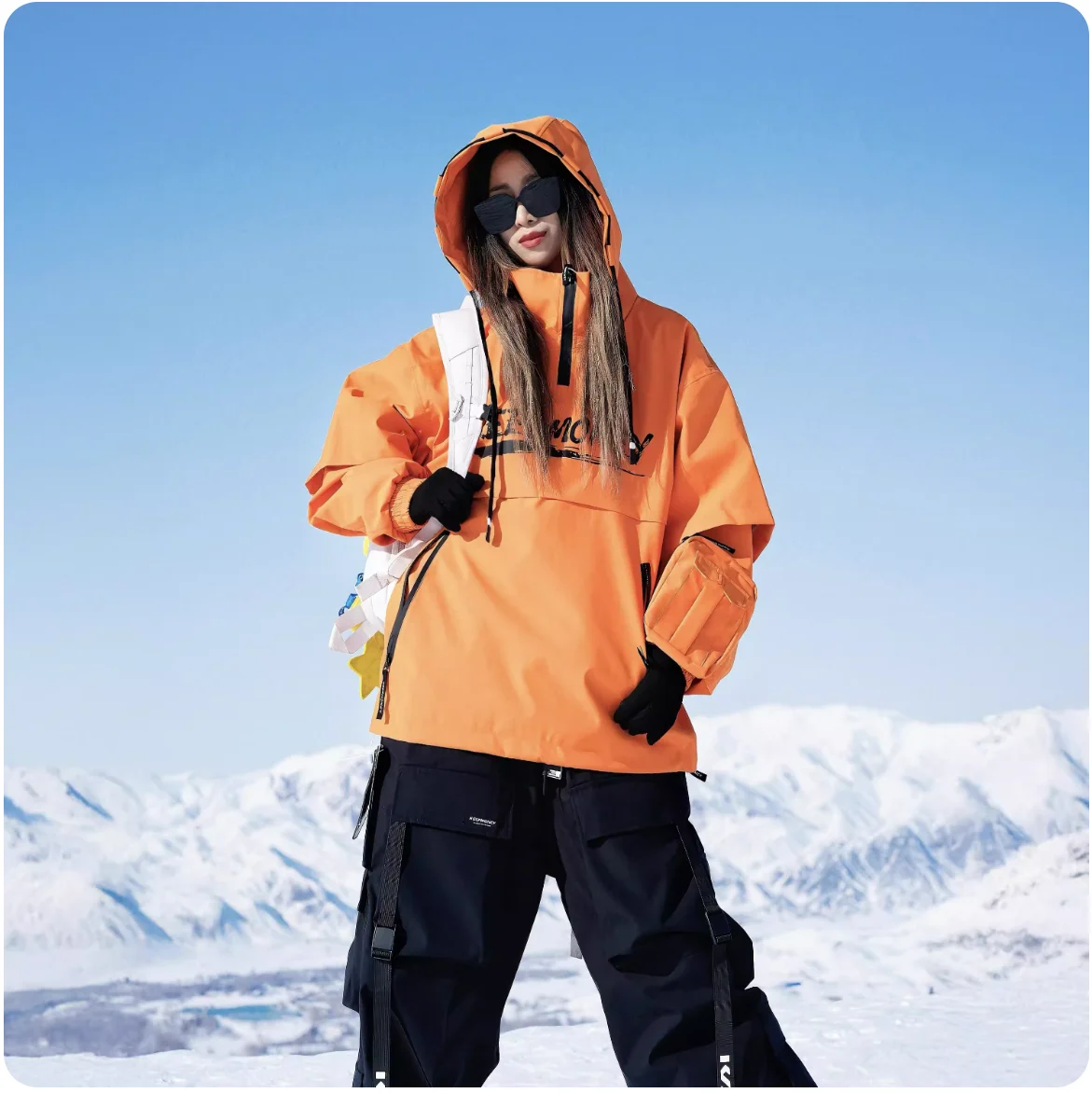 

KEEPMONEY New American Outdoor Ski Jacket Unisex Windproof Waterproof Fleece-Lined Snowboard Snowwear Hooded Warm Winter Coat