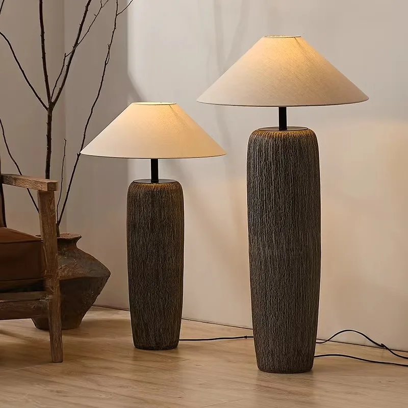 

Wabi Sansi Wind Floor Lamp Living Room New Chinese Ceramic Bedroom Bedside Lamp Zen Retro Japanese Wabi Sansi Wind Floor Lamp