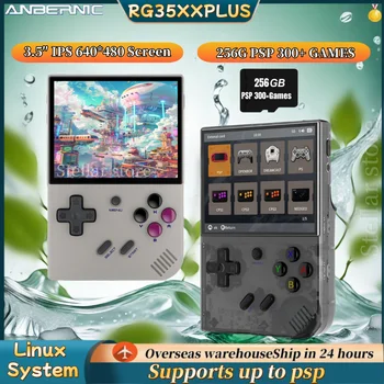 ANBERNIC RG35XX PLUS Retro Video Handheld Game Console Linux System 3.5 IPS Screen 3300mAH 256G 300+ PSP Games Kids Gift