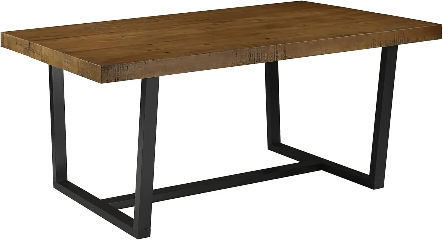 Walker Edison Andre Modern Solid Wood Dining Table, 72 Inch, Rustic Oak