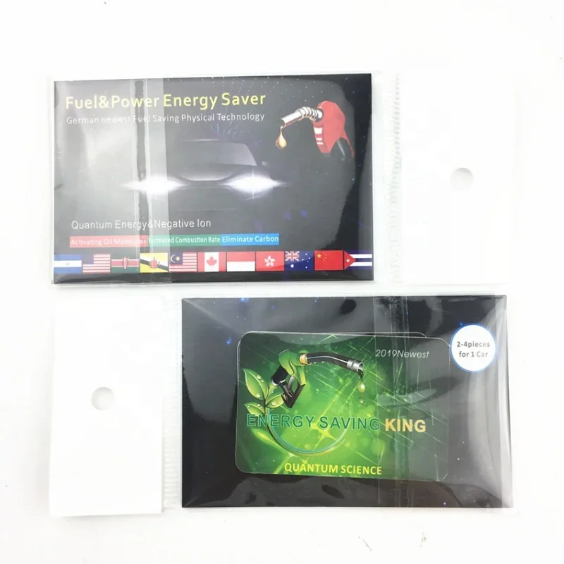 

Custom 5054 Car Fuel Saving Card with negative ions 12000cc for saving fuel , oppbag with instruction manual 54*85mm 1-1.4mm th