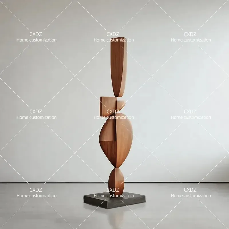 Abstract Wood Carving Floor Sculpture Art Installation for Hotel Model Room Living Room Entrance Sales Office Soft Decoration