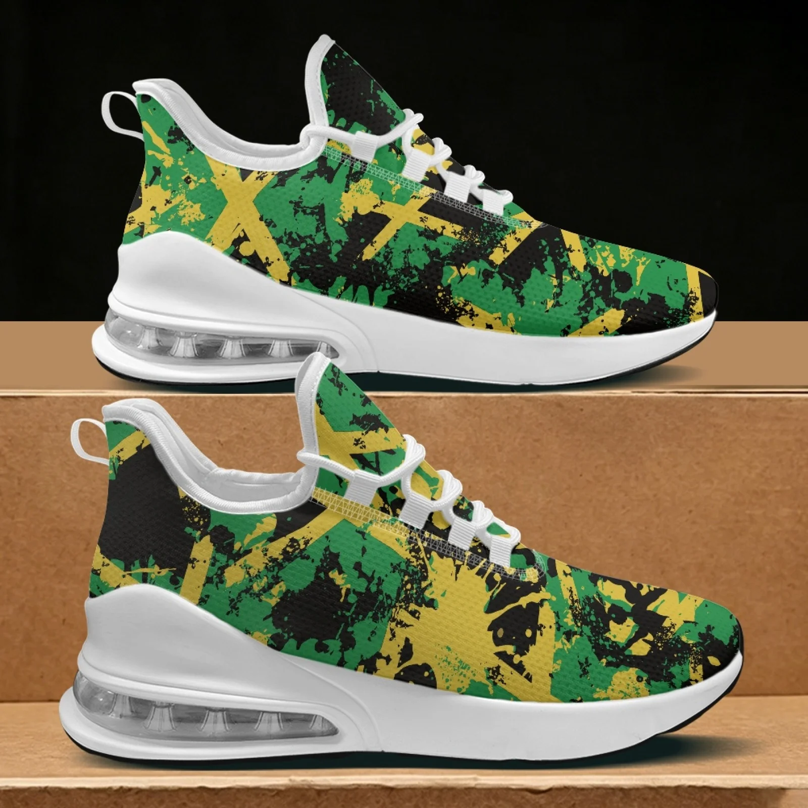 PENSTROLL Jamaican Flag Lightweight Sneakers for Women for Teenagers Casual Workout, Breathable Casual Sports Shoes