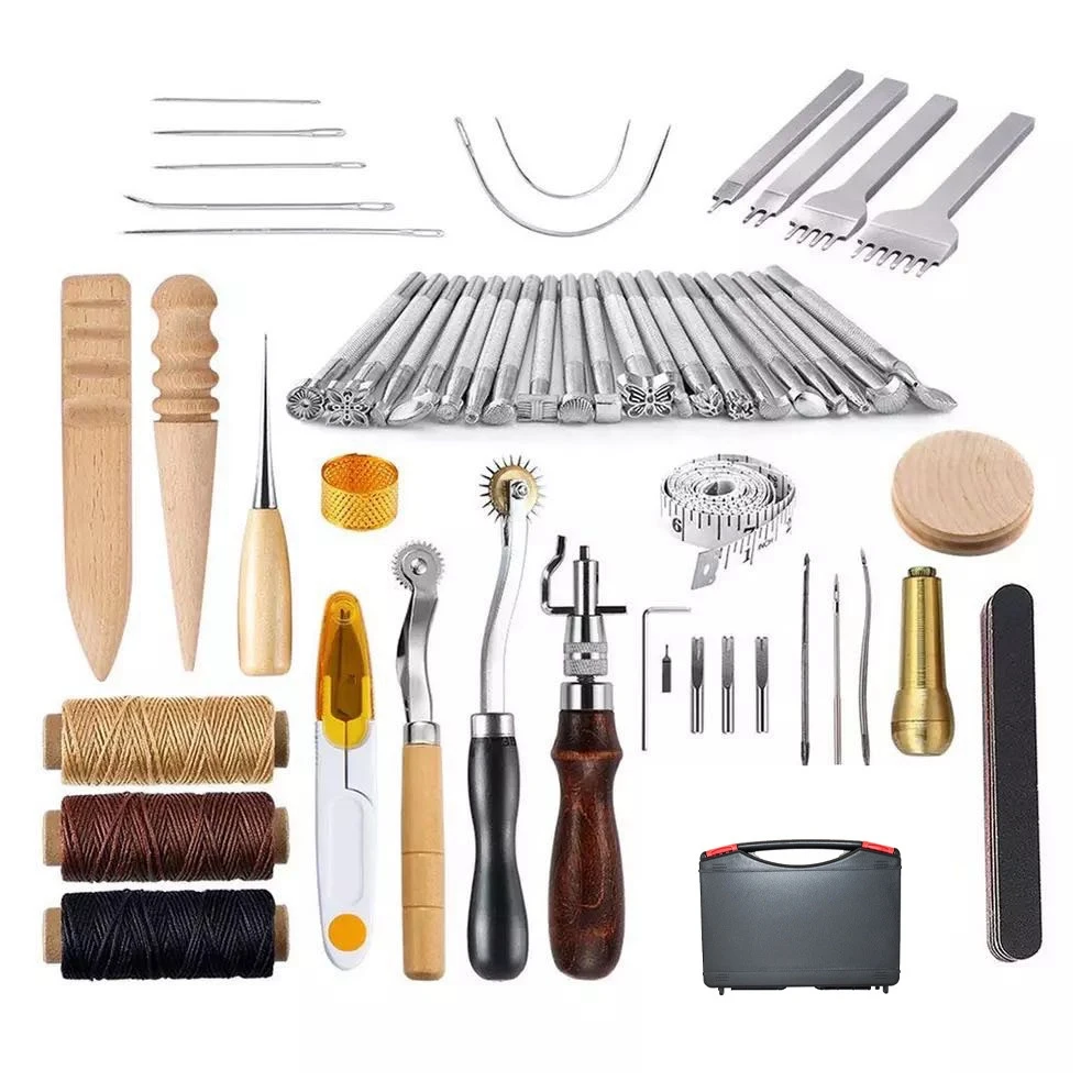 

59 Pcs Leather Craft Tools Kit, Leather Sewing Hand Tool Set for DIY Leather Craft, Canvas