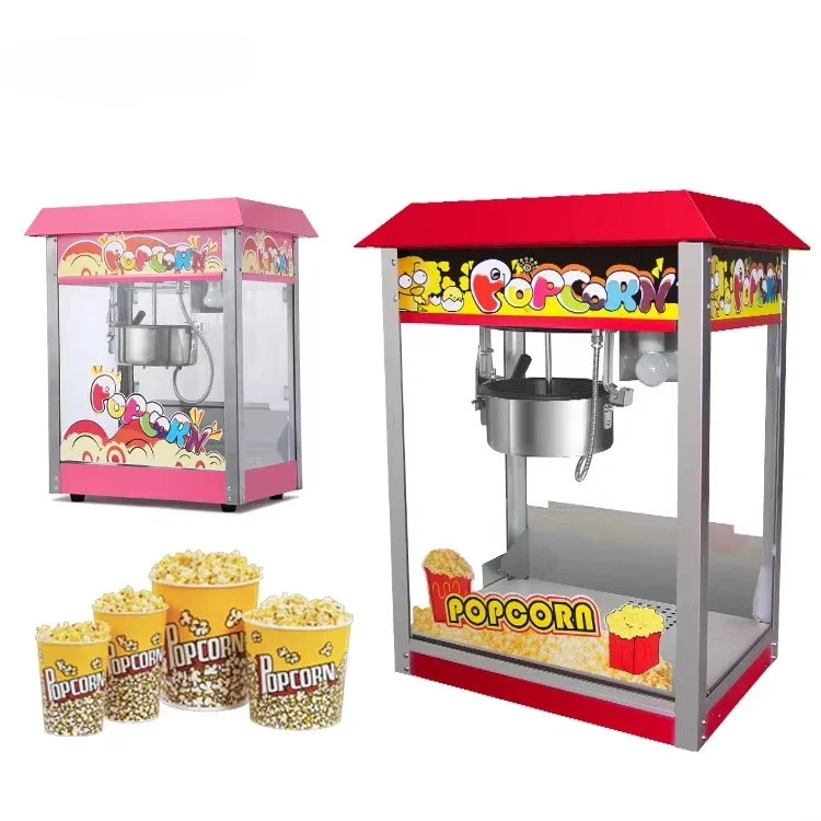 Big kettle red pink sweet comercial caramel popcorn machine mini popcorn machine price in india pakistan cheap pop corn makers