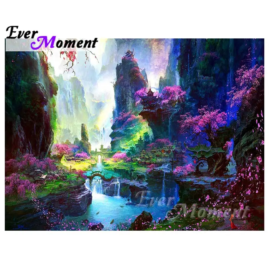 Ever Moment Diamond Painting Decoration Mountain For Home Picture Mosaic Diamond Embroidery Full Square Drill 5D DIY S2F942