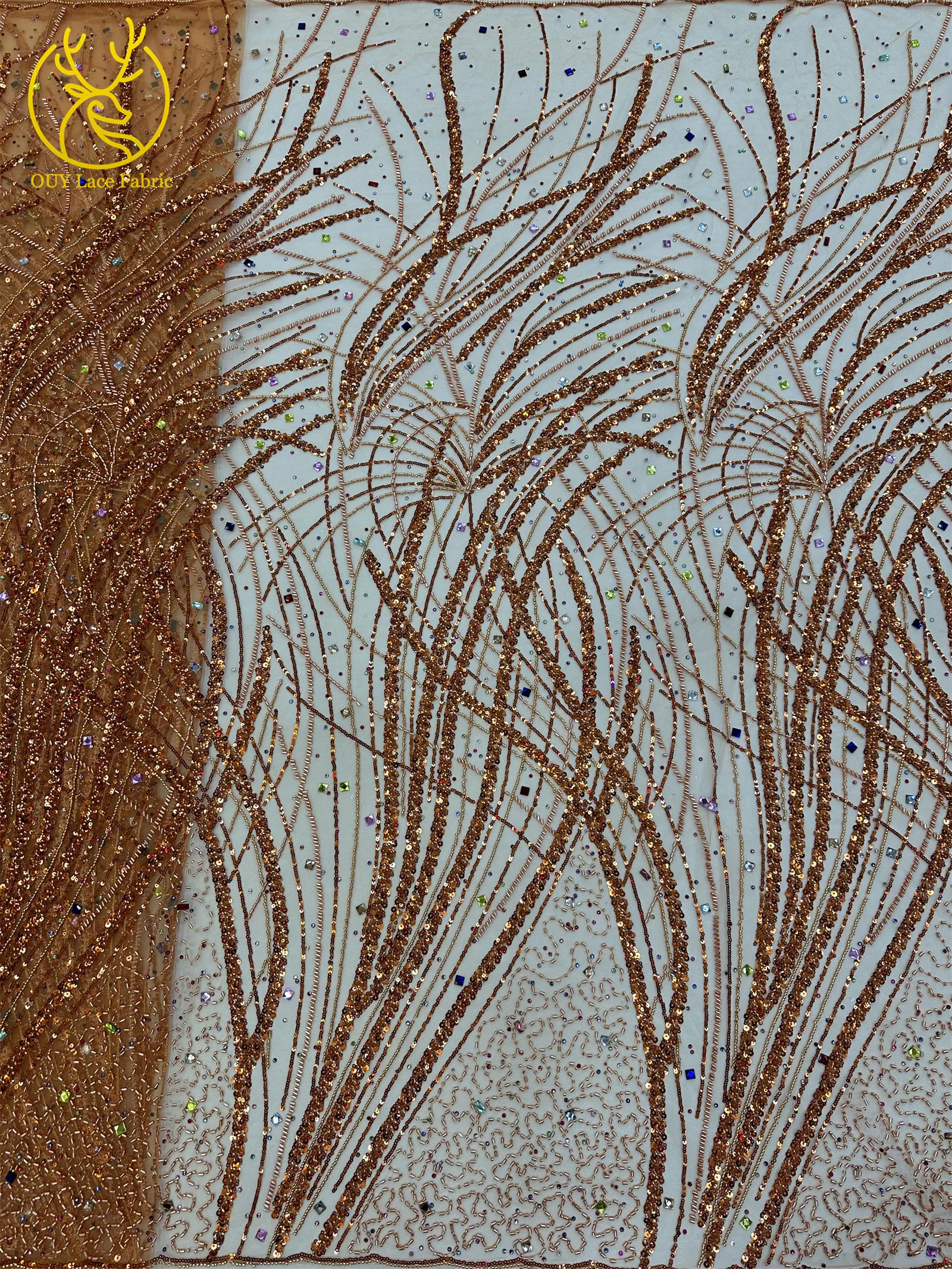 Luxuriöser Pflaumenroter Afrikanischer Perlenverzierter Mesh-Spitzenstoff 2026 Französische Stickerei Pailletten Tüllspitze für Nigerianische Hochzeitskleider 5 Yards – Detail 8