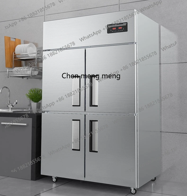 

Commercial six-door kitchen refrigerator, refrigerated vertical freezer, large-capacity stainless steel dual-temperature freezer