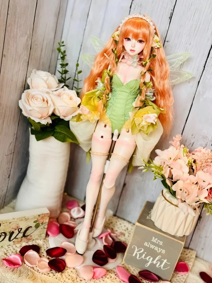 Bjd Doll 1/4 44cm Original 4 Point Girl Doll Shana Flower Elf Petal gonna bambola in resina squisita artigianato Garage Kit regalo