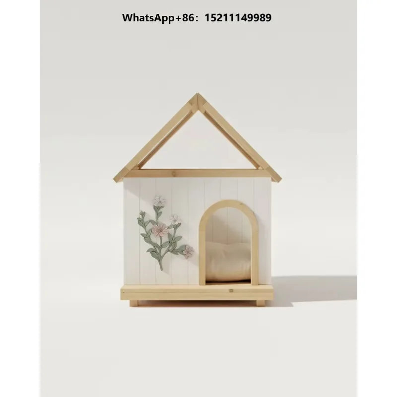 Transparent Roof Pet House with  Indoor Shelter for Cats