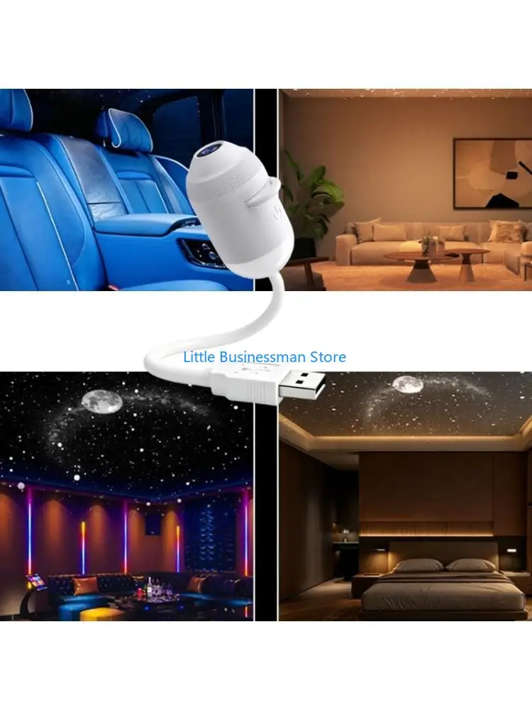 Manual Rotating Star Projector Light 360 Degree USB Powered Car Interior Decoration M76A