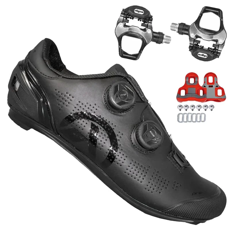 Speed Cycling Shoes Absolute New Prime Black + Pedal Wellgo R251