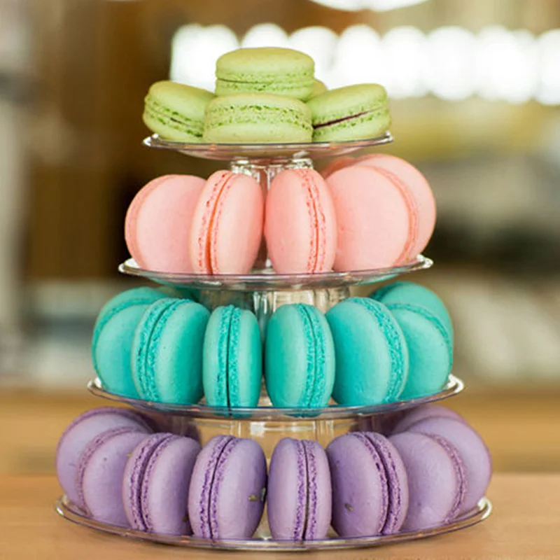 Display 4 Tiers Macaroon Display Stand Rack Birthday 260*210mm High Quality Durable Stand Clear Macaroon Tower