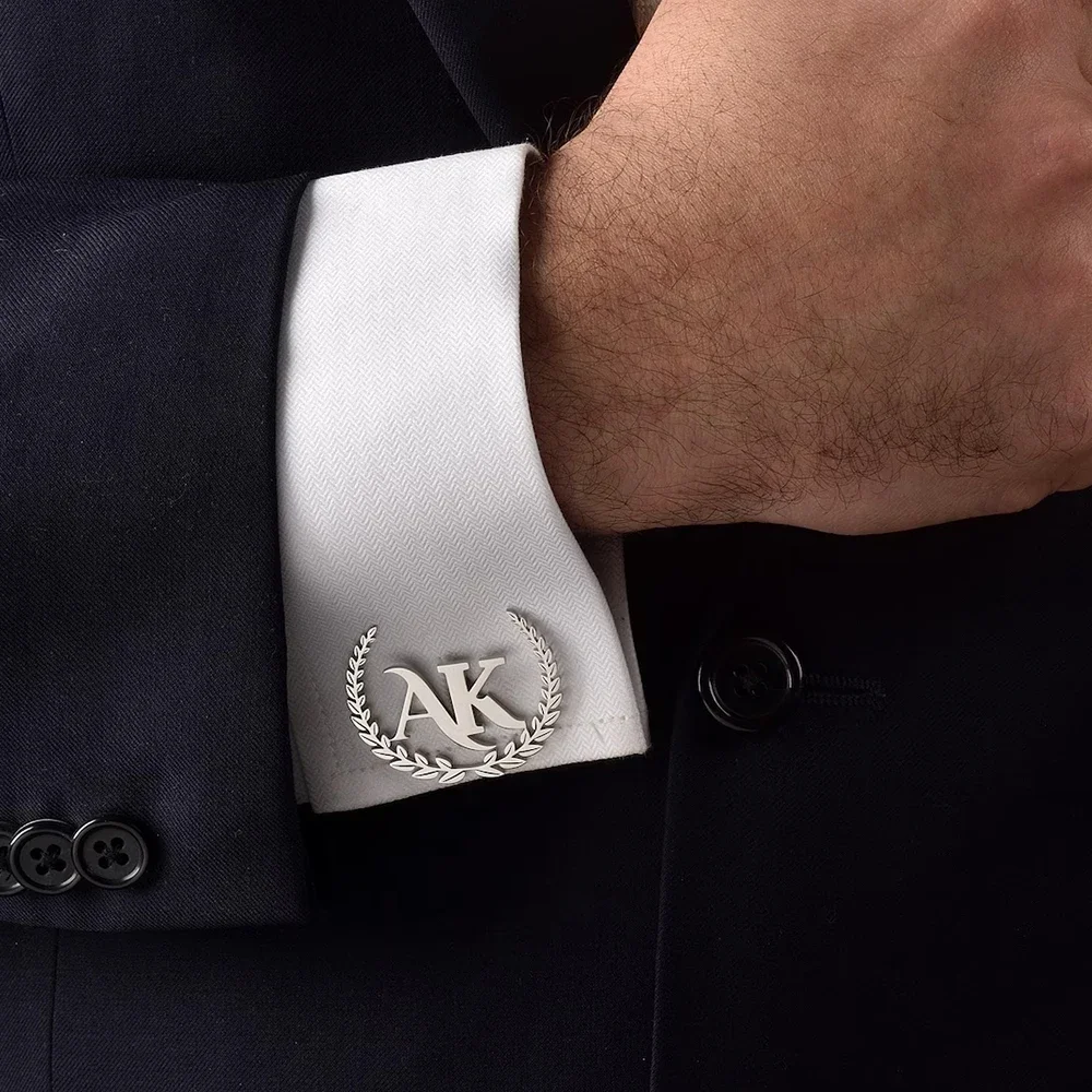 Maßgefertigte Muster-Manschettenknöpfe, Personalisierte Edelstahl-Logo-Manschettenknöpfe für Anzüge, Schmuck-Accessoires, Herrengeschenke, Hochzeitsgeschenke – Detail 5