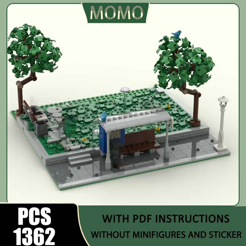 Modelo de Edificio Urbano, Ladrillos de Construcción MOC, Juegos Modulares para Jardín, Modelo de Frisbee, Bloques Modulares Tecnológicos, Regalos, Juguetes, Sets DIY, Ensamblaje